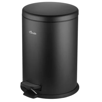 سطل زباله پدالی سرکوله 20 لیتری تمام مشکی درب آرام بند