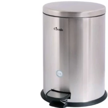 سطل زباله پدالی سرکوله استیل 20 لیتری درب آرام بند
